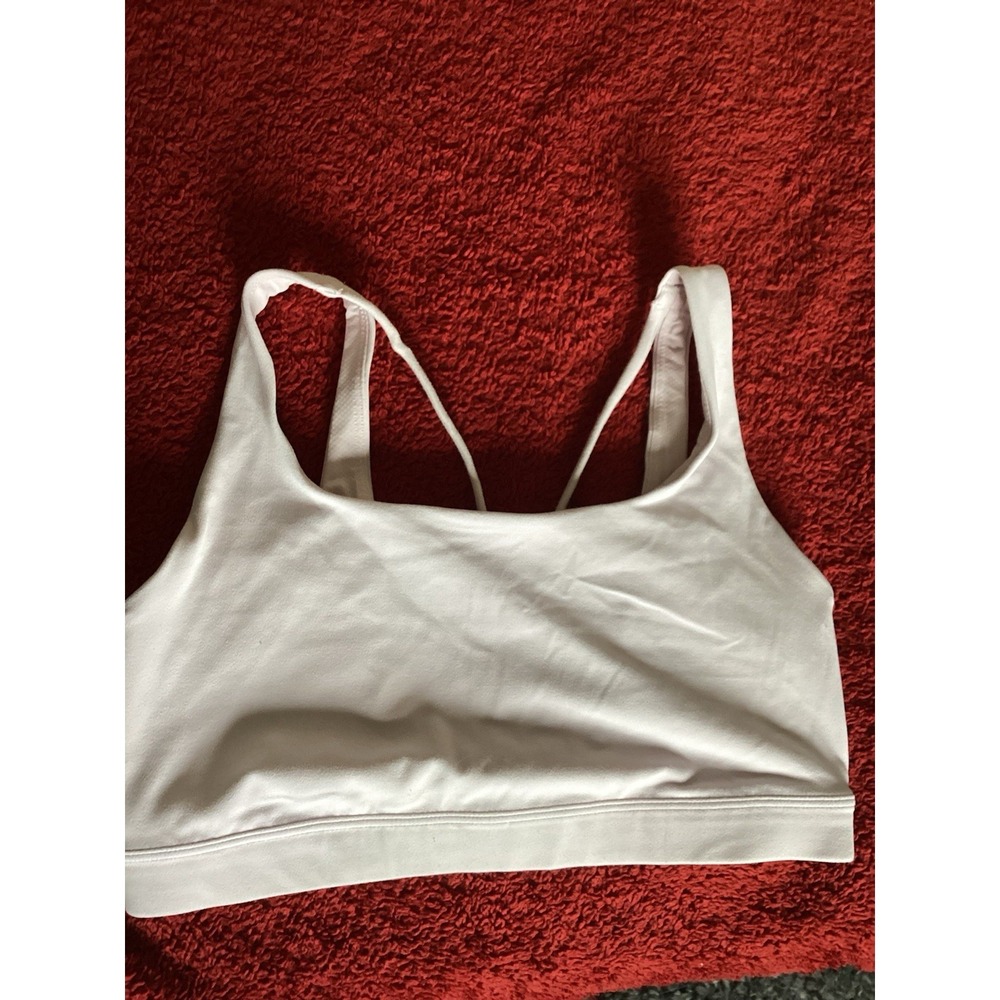 Athleta Sports Bra Women Med Strappy Back Padded Light Support Light Pink